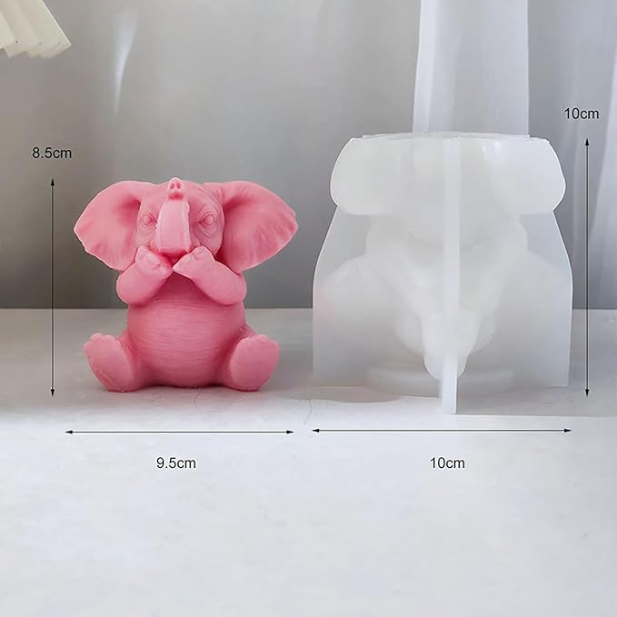 Elephant Animal Resin Casting Mold - 3D Silicone Mold for Candle Making & Home Decor