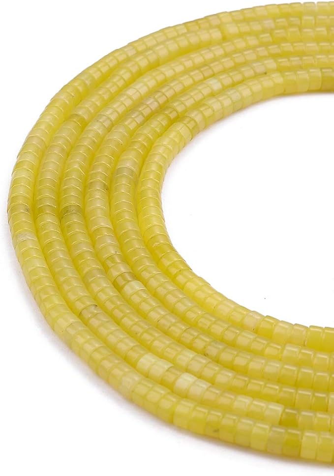 Natural Lemo Jade Spacer Beads Caps Loose Semi Gemstone for Beading Jewelry Making 4mmx2mm 38cm