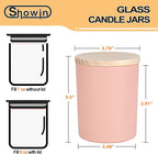 SHOWIN Thick Candle Jars for Making Candles 12 Pcs, 7 OZ Empty Jars with Wood Lids for Candle Making, Sample Container, Colourful