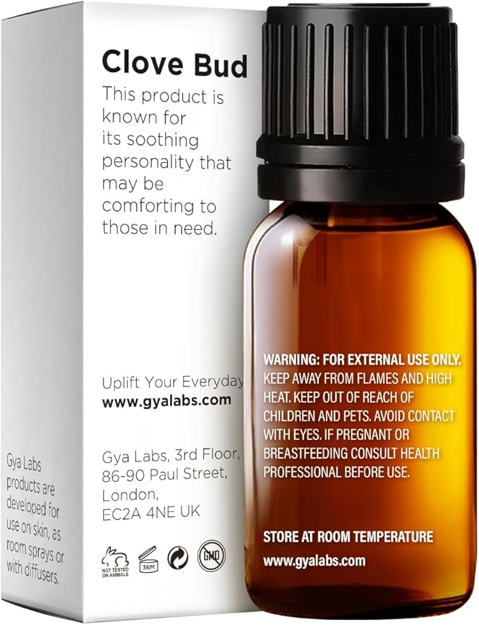 Gya Labs Clove Essential Oil - 0.34 Fl Oz - for Hair, Skin, Diffuser, Aromatherapy & DIY Candle Making Scent