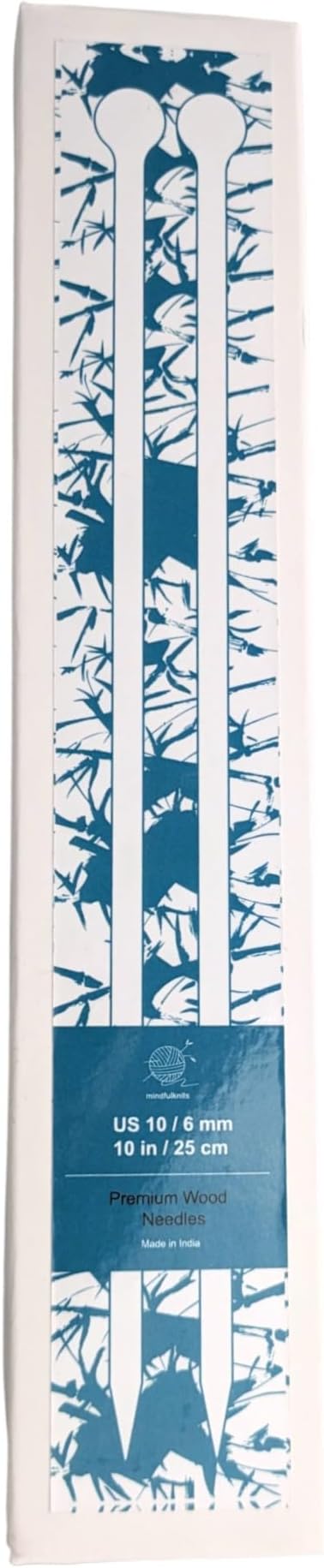 mindfulknits Premium Straight Single Pointed Beech Wood Knitting Needles – Size US 10, 6mm – 35cm Length – Straight Needle Set - Crafting & Knitting Supplies for Relaxation & Stress Relief (6mm)