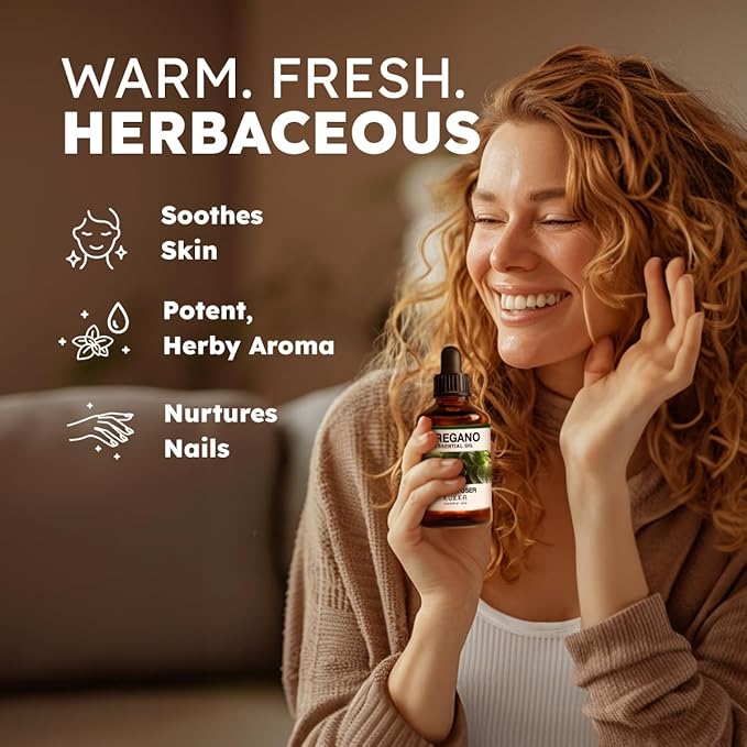 KUKKA Oregano Essential Oils - 4 Fl Oz - for Hair, Skin, Diffuser, Aromatherapy & DIY Soap Making Scent