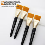 1 1/2 inch Flat Paint Brushes for Acrylic Painting,4 Pieces 38mm Large Craft Basecoating PaintBrushes with Wooden Handle for Acrylic, Oil, Body, Facial mask Brushes