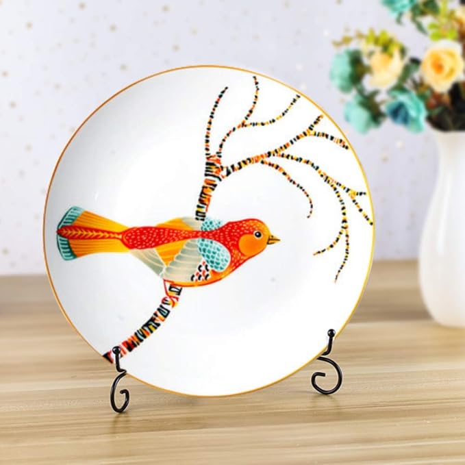 (2 Pack) Iron Display Stand, Black Iron Easel Plate Display Photo Holder Stand, Displays Picture Frames, Cookbooks, Decorative Plates, Tablets and Art 10 Inch