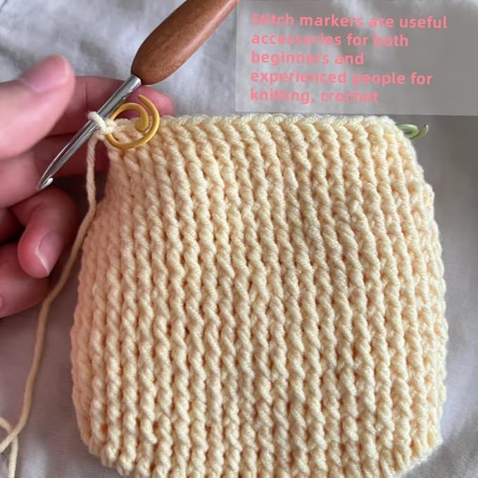 Hilsayum 30Pcs Multicolor Spiral Stitch Markers Knitting Stitch Rings Mini Size Crochet Markers Knitting Tool for Weaving Crocheting and Knitting