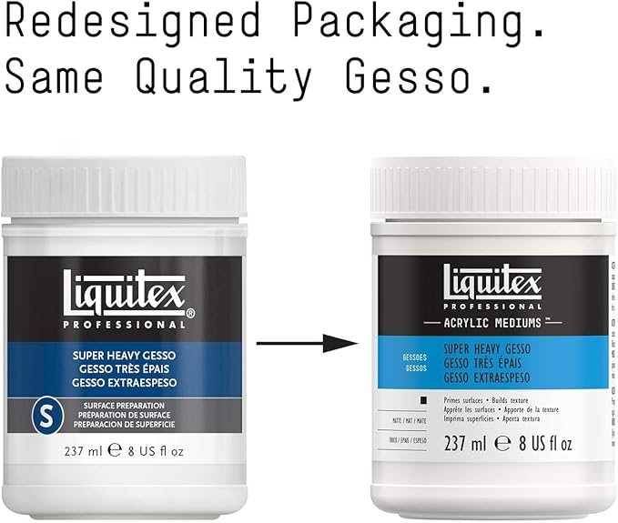 Liquitex Professional Gesso Surface Prep Medium, 237ml (8.0 oz), Super Heavy
