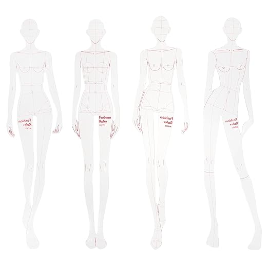 ULTNICE 4pcs Plastic Drawing Template Ruler Set Woman Sewing Patterns Curve Rulers Sketching Templates Ruler for Women Sewing Patchwork