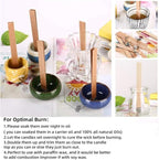 100Pcs Wood Wicks for Candles Making, 5.1x0.5x0.04inch Wood Candle Wicks Natural & Crackling Wooden Candle Wicks with Trimmer for DIY Craft