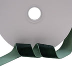 Nylon Velvet Ribbon Single Faced,1 1/2 Inch X 25Yards Spool (Dk Green)