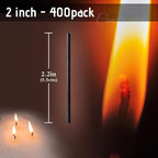 Pearled Candle Extra Wicks 400 Pack for Pearled Candle Making - 2 Inch Black Cotton Candle Wicks for Candle Making DIY