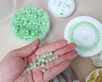 600pcs 6MM Mint Glass Beads Handcrafted Round Lampwork Smooth Loose Bracelet Beads for DIY Jewelry Making