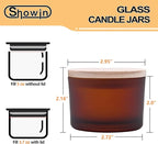 Thick Candle Jars for Making Candles 20 Pcs, 4 OZ Empty Jars with Wood Lids for Candle Making, Sample Container, Frosted Brown