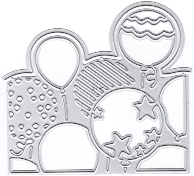 DzIxY Shadow Balloons Pentagram Metal Cutting Dies for Card Making Kit Embossing Paper Die Cuts Scrapbook Machine Stencils Storage Pockets Supplies