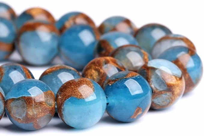 12MM 30PCS Lake Blue Cloisonne Craft Spacer Loose Beads for Jewelry Making DIY Bracelet