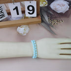 600pcs 6MM Lake Blue Glass Beads Handcrafted Round Lampwork Smooth Loose Bracelet Beads for DIY Jewelry Making