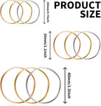 Earrings Beading Hoop Earring Finding Round Earring Circle Charms Beading Hoop for Jewelry Making DIY Crafts Art Creation Gift (Round 20/30/40 3 Color)