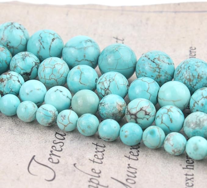 45pcs 8mm Natural Stone Beads Turquoise Beads Crystal Gemstone for Jewelry Making, DIY Bracelet Necklace