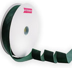 Nylon Velvet Ribbon Single Faced,1 1/2 Inch X 25Yards Spool (Dk Green)