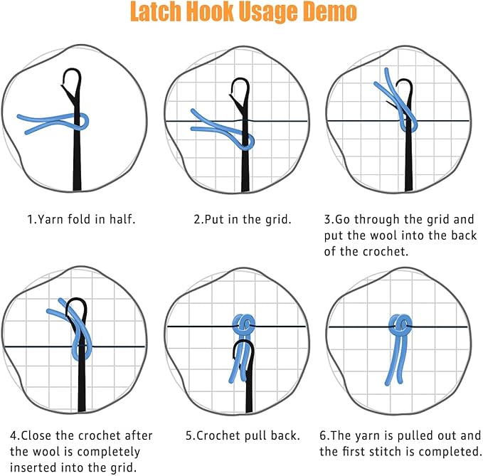 HIYIRUI Latch Hook Kits for Adults DIY Needlework Unfinished Crocheting Rug Kit with Color Preprinted Pattern,Zd615,20.5 X 15 Inch