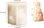 Cat Cylinder Mold Cat Candle - Resin Casting Silicone Molds for Home Decor & Candle Making Wave Spiral Mold