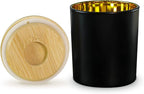 Aroparc Candle Jars with Lids 10oz, Elegant Gold Interior Candle Jars for Candle Making 12 Pieces with Bamboo Lids - Black Matte
