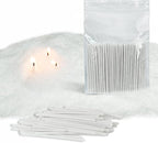 50-Pack Pearled Candle Cotton Wicks for Sand Candles Making - 2 Inch MANNYCOM Metal-Free and Lead-Free Refill Sand Wax Wick for Making DIY (White)