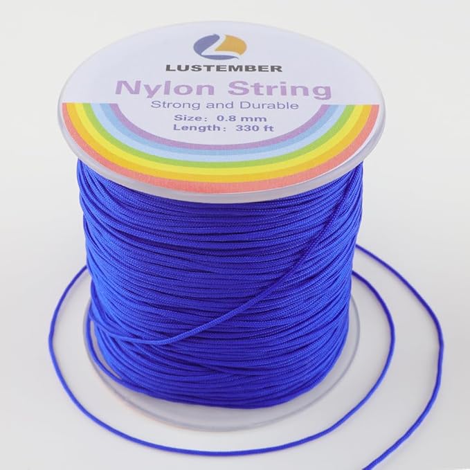 0.8mm Nylon String, Strong Bracelet String, Durable Nylon Cord for Jewelry Making, Bracelets, Beading, Necklaces, Rattail Braiding, Kumihimo, Wind Chimes, Blinds and Handicrafts
