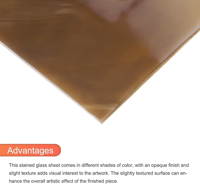 MECCANIXITY Stained Glass Sheet Mosaic Tile 5.9 Inch x 3.9 Inch Dark Brown Stained Glass Sheets for Crafts DIY, Art Project