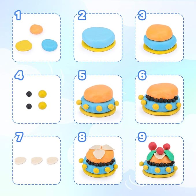 ifergoo Polymer Clay, Modeling Clay for Kids DIY Starter Kits, Oven Baked Model Clay, Non-Toxic, Non-Sticky, with Sculpting Tools, Ideal Gift for Children and Artists