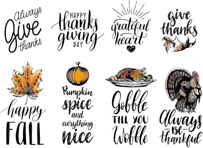 Hying Thanksgiving Words Clear Stamps for Card Making, Harvest Pumpkin Turkey Transparent Rubber Stamps for Bullet Journal DIY Scrapbook Decoration Handmade Crafts Notebook Fall Card Blessings