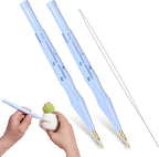 2 PCS Adjustable Embroidery Punch Needle Threader, Felting Threader Needle Pen Tool with Wire Guide for DIY Handmade Art Crafts, Stitching Applique Embellishment, Embroidery Rug, Rug Punch Tool