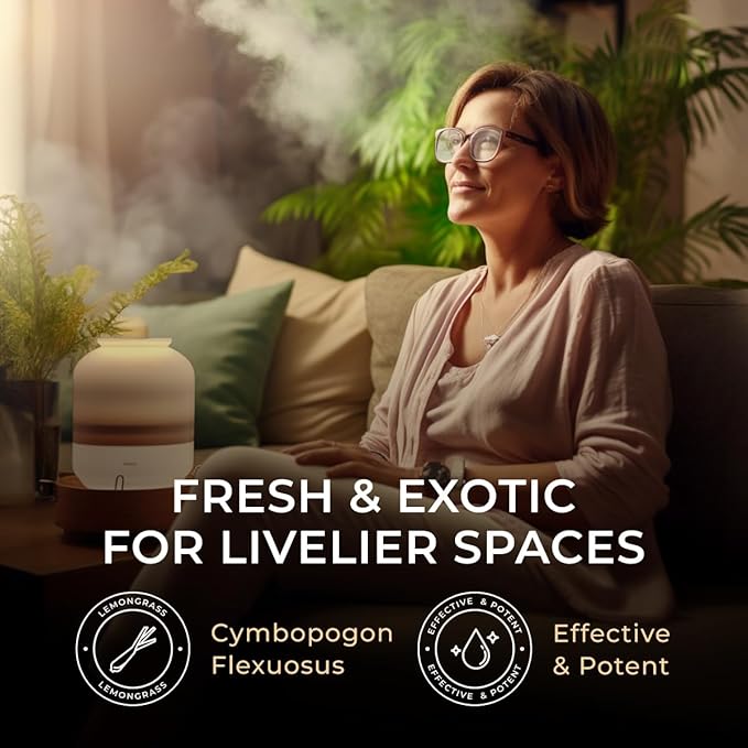 Gya Labs Lemongrass Essential Oil - 4 Fl Oz - for Hair, Skin, Diffuser, Aromatherapy & DIY Candle Making Scent