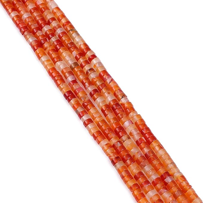 Natural Red Agate Spacer Beads Caps Loose Semi Gemstone for Beading Jewelry Making 6mmx3mm 38cm