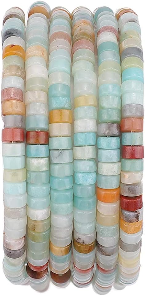 Natural Amazonite Spacer Beads Caps Loose Semi Gemstone for Beading Jewelry Making 4mmx2mm 38cm