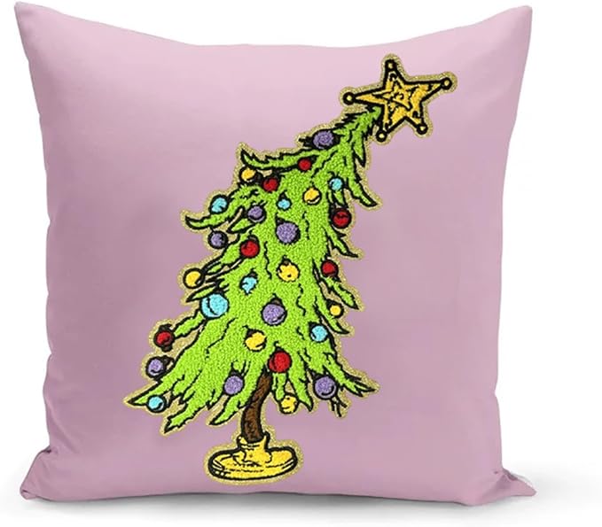 Christmas Tree Iron on Patches Chenille Embroidery Sew on Stickers Applique for DIY Crafts T Shirt Clothing Jackets Backpacks Jeans Party Decorations Accessories