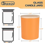 10 OZ Thick Candle Jars for Making Candles 15 Pcs, Empty Jars with Wood Lids for Candle Making, Sample Container, Fall