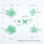 6 Pieces 3D Flower Lace Embroidery Butterflies Appliques Pearl Patches for Repairing and Decorating, Sewing Craft Clothing Jeans Jackets Bags (Green)