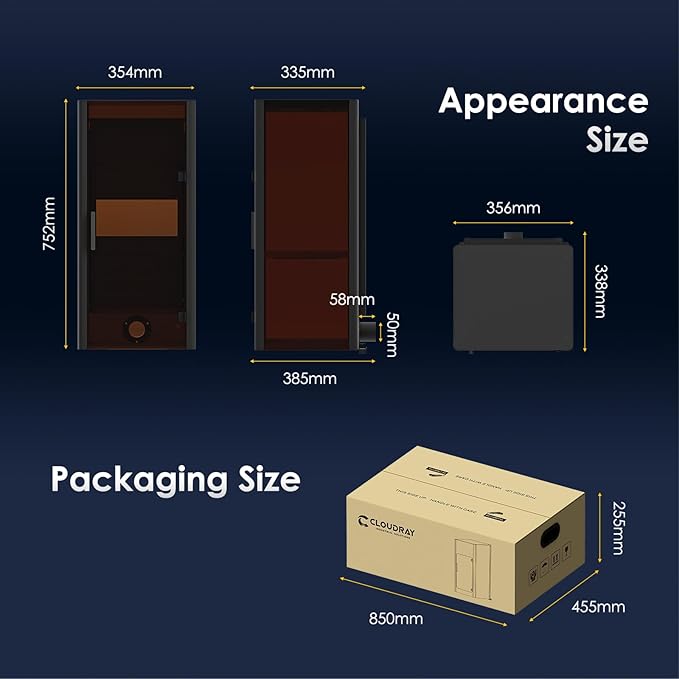 Cloudray Protective Cover Fiber Laser Enclosure 15.2"W x 29.6"H, Compatible with 500mm Lift Column Table, Safety Cover for Laser Engraver Cutter Machine