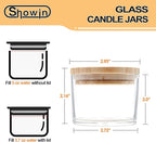 Thick Candle Jars for Making Candles 16 Pcs, 4 OZ Empty Jars with Wood Lids for Candle Making, Sample Container - Dishwasher Safe,Clear