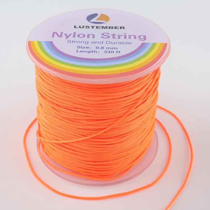 0.8mm Nylon String, Strong Bracelet String, Durable Nylon Cord for Jewelry Making, Bracelets, Beading, Necklaces, Rattail Braiding, Kumihimo, Wind Chimes, Blinds and Handicrafts