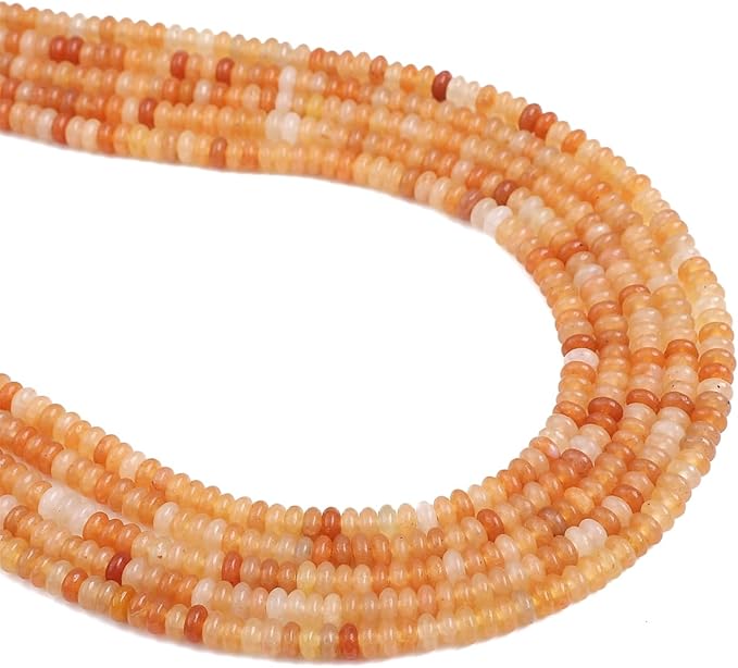 Natural Red Aventurine Spacer Beads Caps Rondelle Disk Loose Beads for Beading Jewelry Making 4mmx2mm 38cm