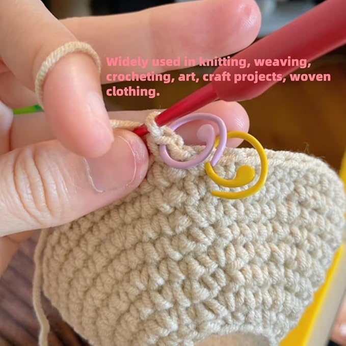 Hilsayum 60Pcs Multicolor Cute Spiral Stitch Markers Knitting Stitch Rings Mini Size Crochet Markers Knitting Tool for Weaving Crocheting and Knitting