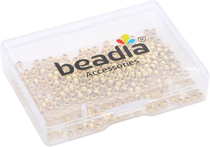 14K Gold Plated Round Spacer Beads 3mm 300pcs for Jewelry Making Findings Non Tarnish