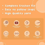 Penguin Crochet Kit | for Beginners, Couples, Date Night, Kids, Adults, Anime, & Animal Lovers | DIY Gift Kit | Instructions, Yarn, Hook, Pattern, Video & Written Tutorial | Arts & Crafts for Adults