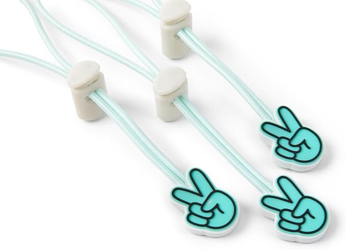 Soolla Studio Ties, Clay Bag Ties & Tool Wraps, 3-Packs, Rainbow, Orange & Blue Peace Signs, Pottery & Ceramic Bag Closure (Blue Peace Signs)