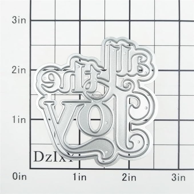DzIxY Word All The Joy Metal Cutting Dies for Card Making Kit Embossing Paper Die Cuts Scrapbook Machine Stencils Storage Pockets Supplies