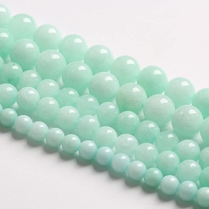 4MM 86PCS Natural Stone Amazonite Chalcedony Loose Beads for Jewelry Making DIY Bracelet Necklace 1 Strand