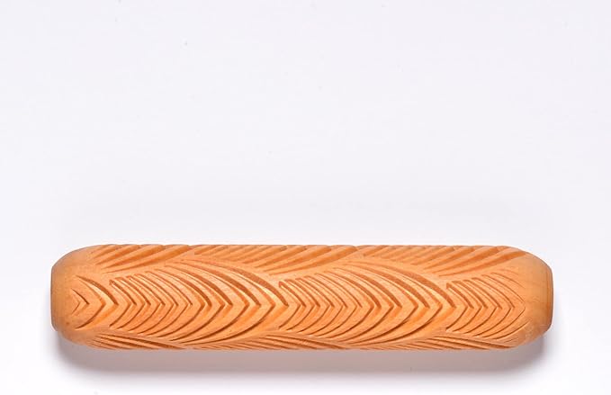MKM Pottery Tools Wood Big Hand Rollers for Clay (BHR-62 Peacock Nouveau)