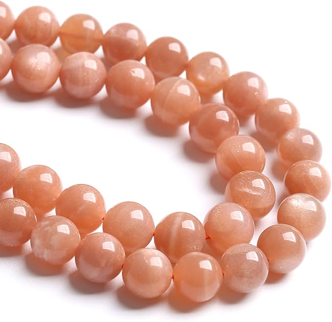 8MM 45PCS Natural Stone Sunstone Gemstone Loose Beads for Jewelry Making DIY Bracelet Crystal Beads
