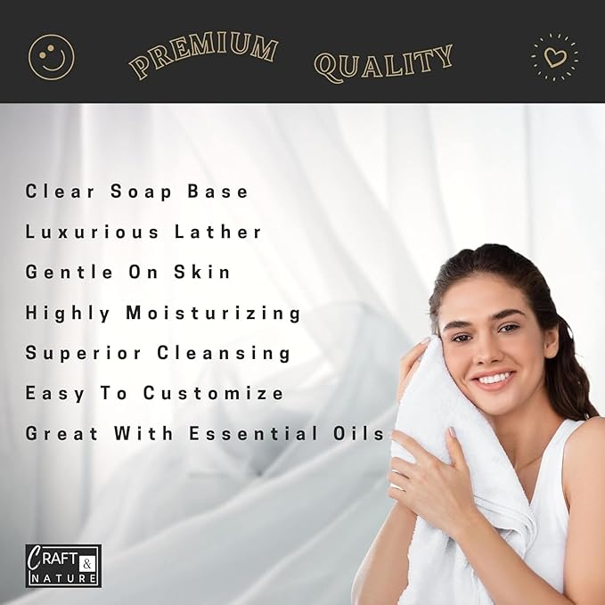 Craft & Nature 4 LB All Natural Unscented Honey Moisturizing Glycerin Melt And Pour Soap Base for Soap Making